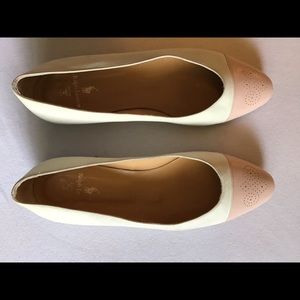 Ralph Lauren pink & white spectator flats 7.5B